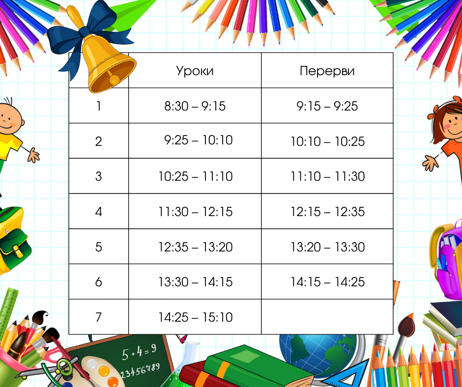 Call schedule in Starokostyantynivska Secondary School No. 1
